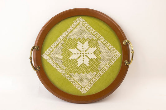 Green Tray With Embroidery