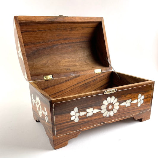 Mother of Pearl inlaid wooden box Small