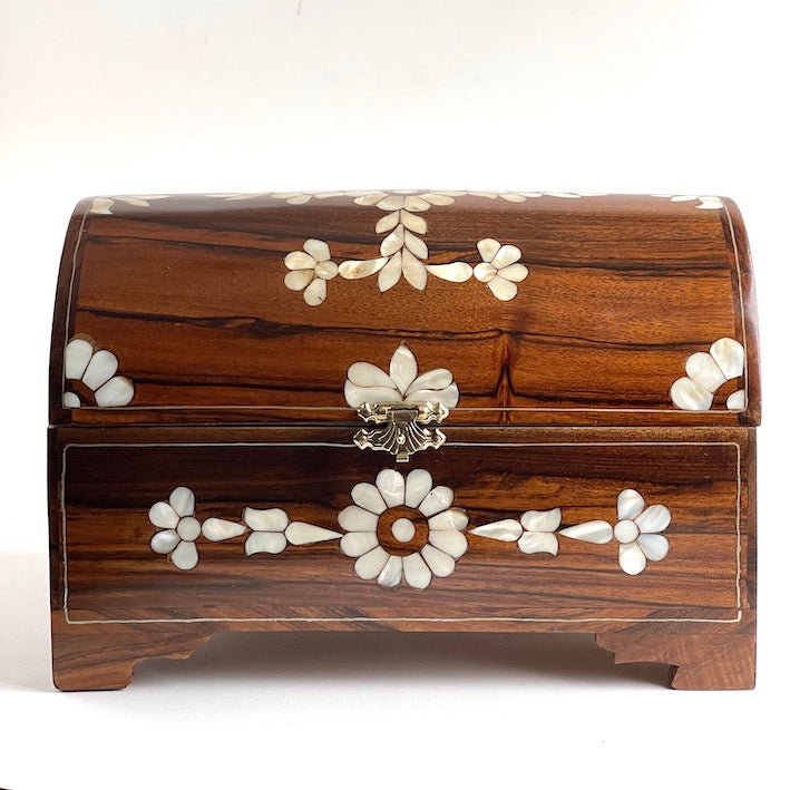 Mother of Pearl inlaid wooden box Small