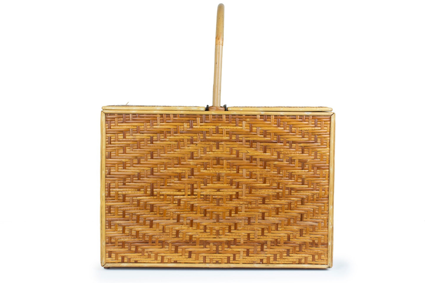 Picnic basket with handle and lid (gold)